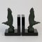 Art Deco Vogel Buchstützen von Max Le Verrier, 2er Set 1