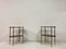 Mid-Century Etagere Beistelltische aus Messing & Leder, 1960er, 2er Set 16