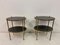 Mid-Century Etagere End Tables in Brass and Leather, 1960s, Set of 2, Image 13