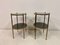 Mid-Century Etagere End Tables in Brass and Leather, 1960s, Set of 2, Image 7