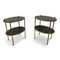 Mid-Century Etagere End Tables in Brass and Leather, 1960s, Set of 2, Image 15