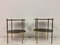 Mid-Century Etagere Beistelltische aus Messing & Leder, 1960er, 2er Set 11