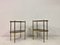 Mid-Century Etagere End Tables in Brass and Leather, 1960s, Set of 2 4