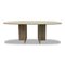 Vintage Oval Dining Table in Travertine, 1970s 1