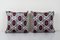 Red Polka Dot Ikat Cushion Covers, Set of 2, Image 1