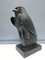 Statuette Horus Falcon avec Patine Noire Géométrique en Plâtre, 1950 1