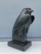 Horus Falcon Statuette with Geometric Black Patina in Plaster, 1950 3