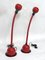 Space Age Red Metal Table Lamps from Gammalux, Italy, 1970s, Set of 2 2