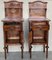 19th Century Louis XVI Style Marquetry Nightstands with Bronze Hardware, Set of 2 4