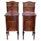 19th Century Louis XVI Style Marquetry Nightstands with Bronze Hardware, Set of 2 1