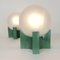 Grüne Keramik Tischlampen von Gabbianelli, Italien, 1960er, 2er Set 1