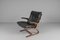 Plywood and Black Leather Armchair by Elsa & Nordahl Solheim for Rybo Rykken & Co., Norway, 1970s, Image 6