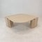 Italian Oval Coffee Table in Travertine, 1980s, Image 1