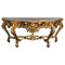19th Century Baroque Spanish Console Table in Carved and Gilded Walnut Ormolu and Marble 1