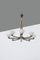 Mid-Century Chandelier in Brass and Opal Glass, 1950s, Image 1