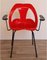 Vintage Stuhl aus Rotem Thermogeformten Kunststoff und Metall, 1970 1
