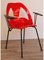 Vintage Stuhl aus Rotem Thermogeformten Kunststoff und Metall, 1970 14