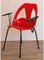 Chaise Vintage en Plastique Thermoformé Rouge et Métal, 1970 9