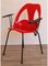 Vintage Stuhl aus Rotem Thermogeformten Kunststoff und Metall, 1970 9