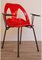Vintage Stuhl aus Rotem Thermogeformten Kunststoff und Metall, 1970 13
