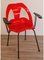 Vintage Stuhl aus Rotem Thermogeformten Kunststoff und Metall, 1970 12