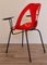 Vintage Stuhl aus Rotem Thermogeformten Kunststoff und Metall, 1970 6