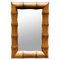 Italian Bamboo Style Carved Wooden Wall Mirror from Maison Charles, 1970s, Image 1