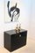 French Black Lacquered Cabinet with Shelving Display by Pierre Vandel, Paris 7