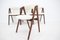 Teak and Sheep Fabric Dining Chairs, Denmark, 1960s, Set of 4, Image 12