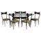 Italian Dining Table and Chairs in style of Ico Parisi by Ico & Luisa Parisi, 1960s, Set of 7 1