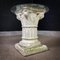 Weathered Plaster Greek Column Coffee Table with Glass Top 2