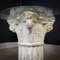 Weathered Plaster Greek Column Coffee Table with Glass Top 10