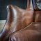 Vintage Dark Brown Sheep Leather Armchair with High Back 5