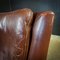 Vintage Dark Brown Sheep Leather Armchair with High Back 9