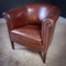 Vintage Dark Brown Sheepskin Club Chair 2