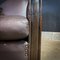 Art Deco Leather Armchair with Wooden Armrests 9