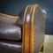 Art Deco Leather Armchair with Wooden Armrests 17