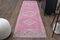 Vintage Turkish Pink Hand-Knotted Wool Runner Rug, 1960s, Image 1