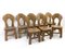 Mid-Century Modern Brutalist Wooden Chairs, Belgium, 1970s, Set of 8 8