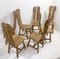 Mid-Century Modern Brutalist Oak Dining Chairs attributed to De Puydt, Belgium, 1970s, Set of 7, Image 2