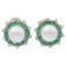 14 Karat Rose Gold Earrings with South-Sea Pearls in Emeralds and Diamonds, 1960s, Set of 2 1