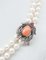 Vintage 14 Karat Rose Gold and Silver Necklace, 1960s 4