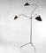 Lámpara de pie Mid-Century moderna en negro con tres brazos giratorios de Serge Mouille, Imagen 3