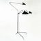 Lámpara de pie Mid-Century moderna en negro con tres brazos giratorios de Serge Mouille, Imagen 2