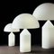 Medium Atoll Table Lamp in White Glass by Vico Magistretti for Oluce, Image 2