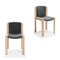 Chairs 300 in Wood and Kvadrat Fabric by Joe Colombo for Karakter, Set of 4, Image 4
