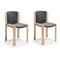 Chairs 300 in Wood and Kvadrat Fabric by Joe Colombo for Karakter, Set of 4 3