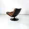 Italian Space Age Armchair in Brown Leather and Black Plastic by Play, 1970s 4