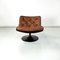 Italian Space Age Armchair in Brown Leather and Black Plastic by Play, 1970s 2