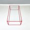 Italian Modern Coffee Table with Rectangular Glass Top and Red Metal, 1980s, Image 4